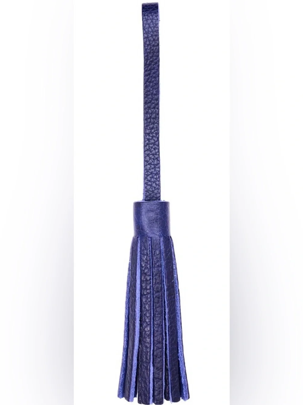 Leather Tassel Bag Charm in Deep Blue - Picture 2 of 4